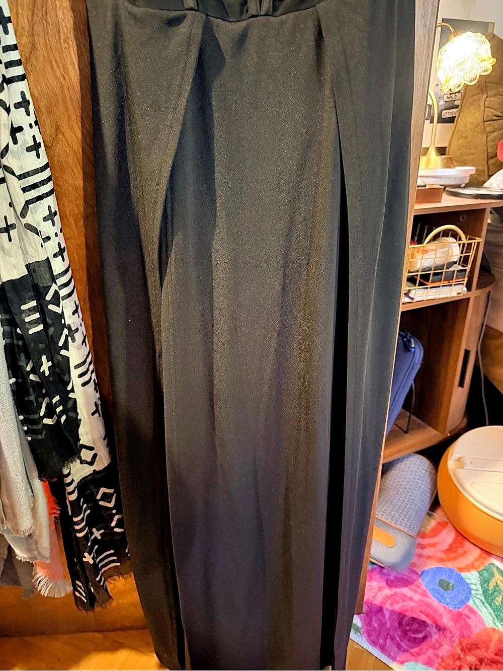 Cider Bowknot Square Neck Corset Split Maxi Dress Black XXL Like New - Picture 3 of 4